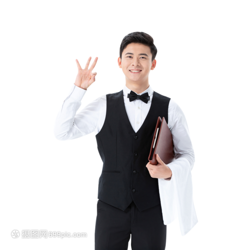 做OK手勢(shì)的服務(wù)員